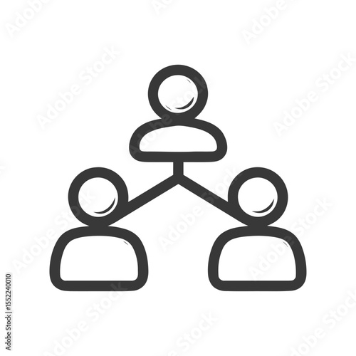 Hierarchical Structure: Minimalist Icon of Team Organization and Leadership