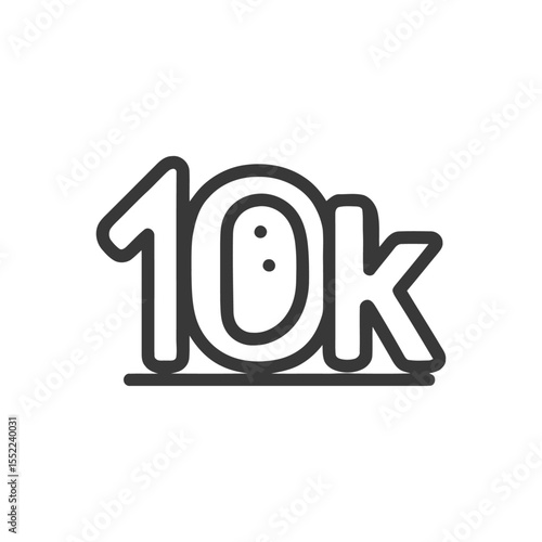 Bold 10k Followers Milestone: Stylish Hand-Drawn Line Art Graphic