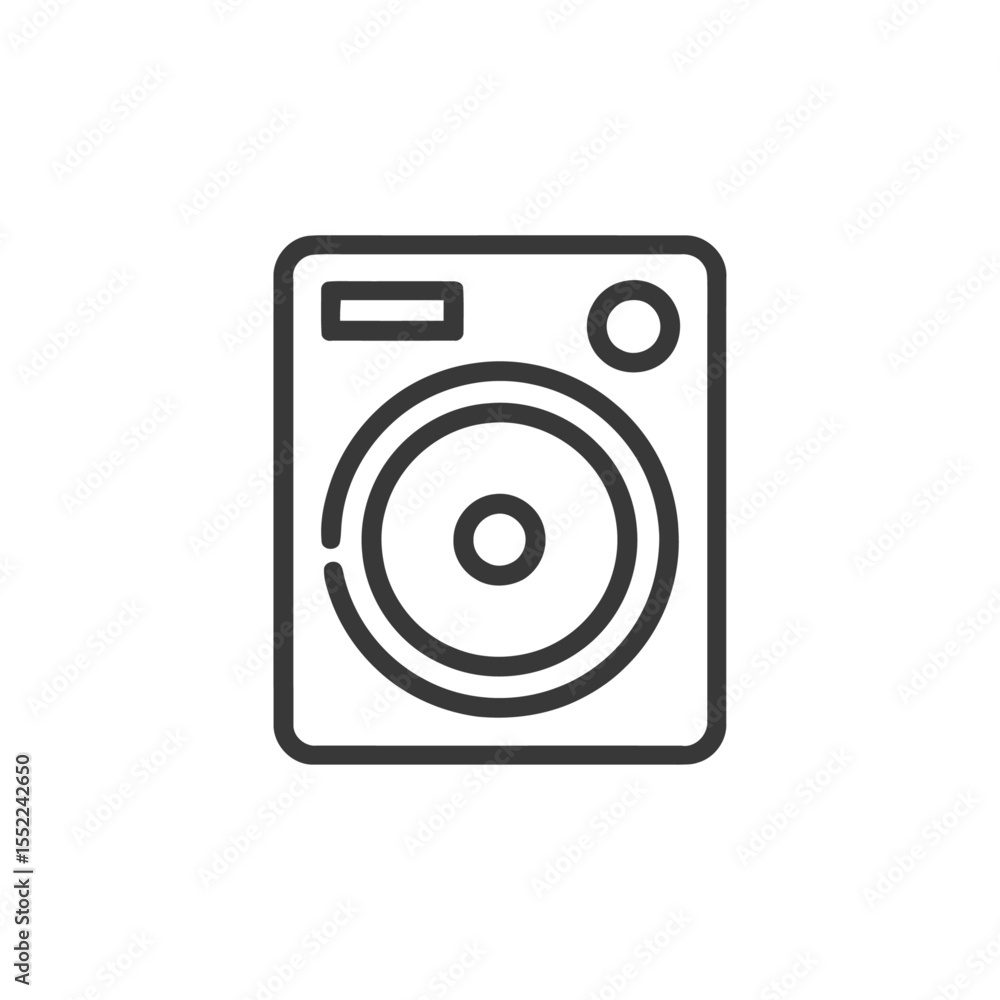 Minimalist Speaker Icon: Bold Outline on White Background, Audio Equipment Symbol Minimalist Speaker Icon: Bold Outline on White Background, Audio Equipment Symbol