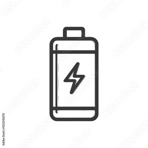 Stylized Battery Icon with Lightning Bolt, Grunge Texture, Energy Concept