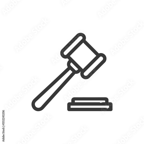 Minimalist Gavel Icon: Justice, Law, and Legal Symbolism in Simple Design
