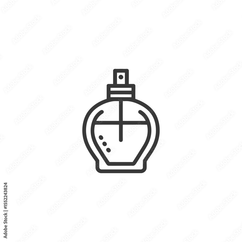 Obraz premium Elegant Perfume Bottle Outline: Minimalist Beauty Icon