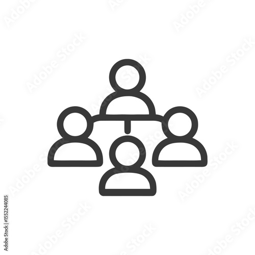 Minimalist Hierarchy Icon: Organization Chart with Connected People