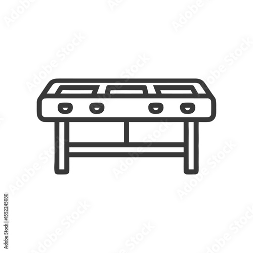 Foosball Table Icon: Minimalist Line Art for Game Room Decor
