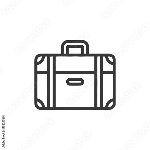 Minimalist Suitcase Icon: Travel, Luggage, and Adventure Symbol