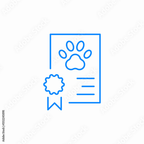 animal certificate icon sign vector