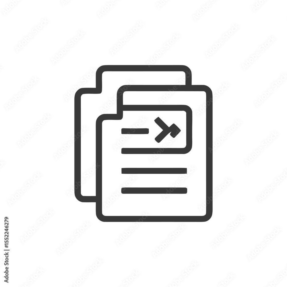 Flight Documents Icon: Stacked Papers with Airplane Symbol, Minimalist Design Flight Documents Icon: Stacked Papers with Airplane Symbol, Minimalist Design