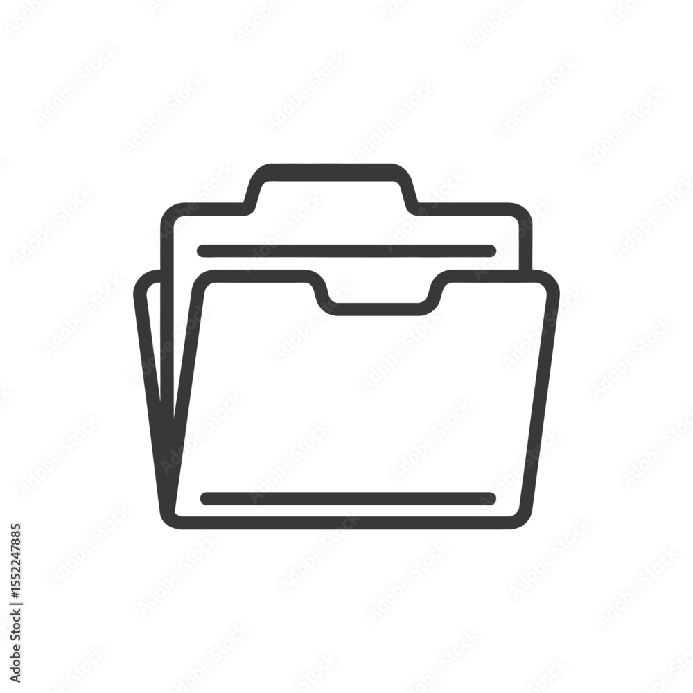 Minimalist Folder Icon: Clean, Bold Line Art for Data Storage Minimalist Folder Icon: Clean, Bold Line Art for Data Storage