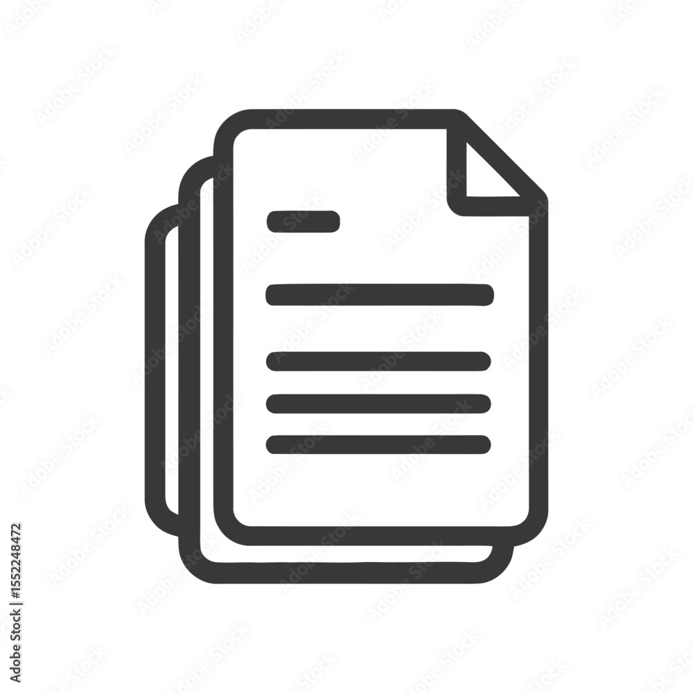 Stacked Documents Icon: Clean, Minimalist Design for Business and Information Management Stacked Documents Icon: Clean, Minimalist Design for Business and Information Management