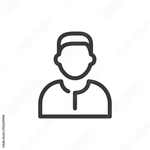 Minimalist Icon of a Man Wearing a Taqiyah Hat