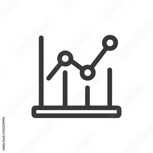 Ascending Line Graph Icon: Business Growth and Financial Success Symbol