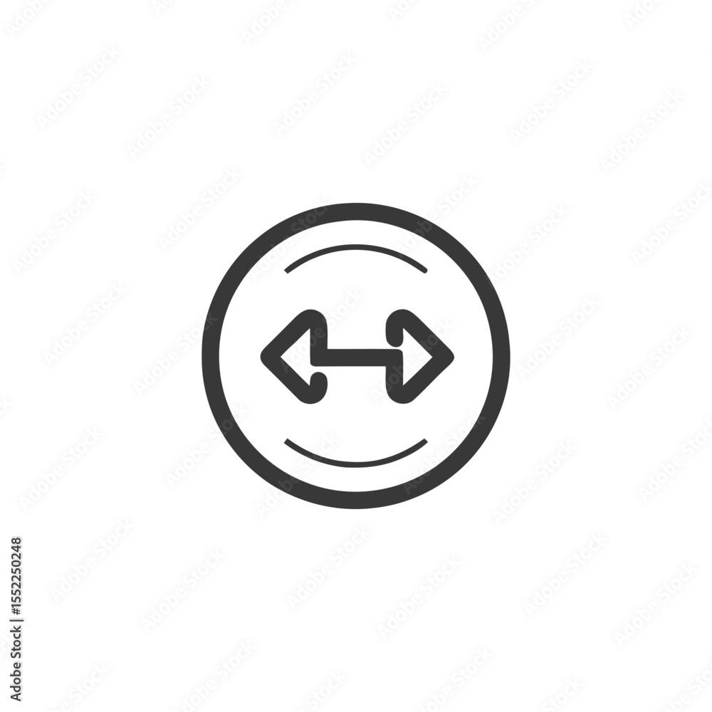 Double-Headed Arrow Icon in Circle, Directional Symbol, Navigation Element Double-Headed Arrow Icon in Circle, Directional Symbol, Navigation Element