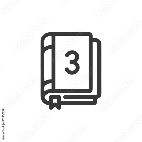 Third Book Icon: Minimalist Design with Bookmark Detail