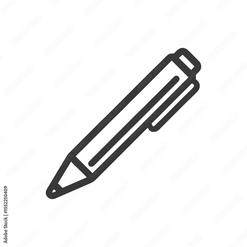 Minimalist Pen Icon: Bold Outline on White Background Minimalist Pen Icon: Bold Outline on White Background