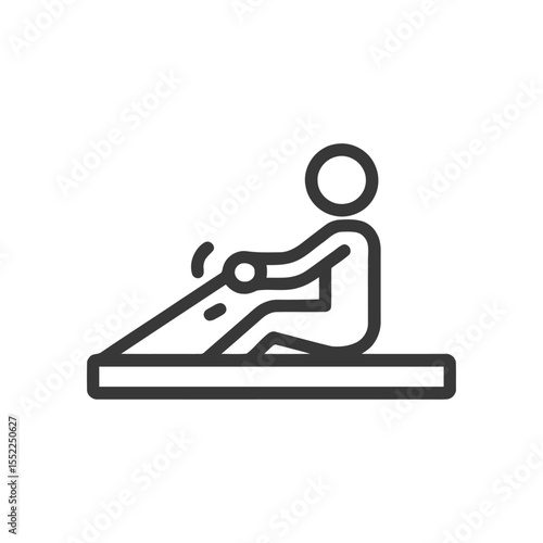 Rowing Machine Icon: Minimalist Line Art for Fitness and Exercise