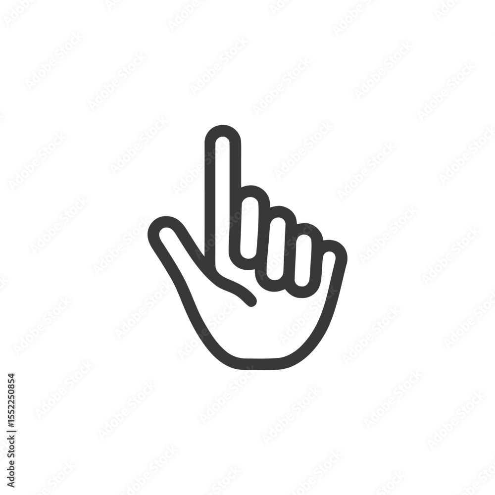 Minimalist Hand Cursor Icon: Pointing Finger on White Background Minimalist Hand Cursor Icon: Pointing Finger on White Background