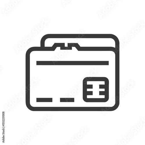 Minimalist Credit Card Icon: Modern Finance Symbolism in Bold Outline