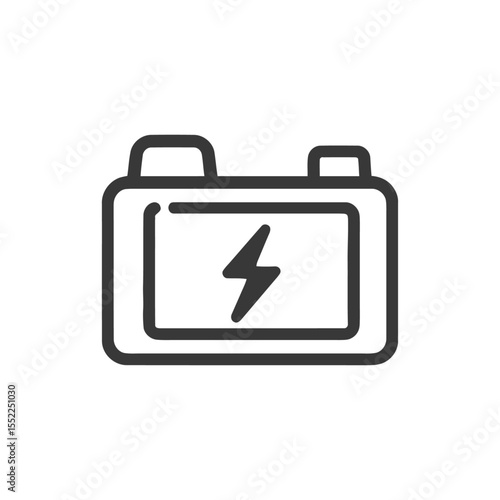 Free Download Minimalist Battery Icon with Lightning Bolt on White Background - GFXLoad