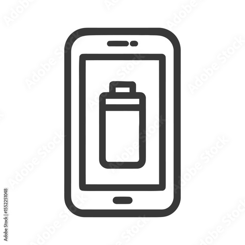 Smartphone Battery Icon: Minimalist Design, Charging Indicator, Technology Concept.