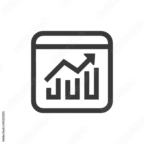 Ascending Graph Icon: Business Growth and Financial Success Symbol