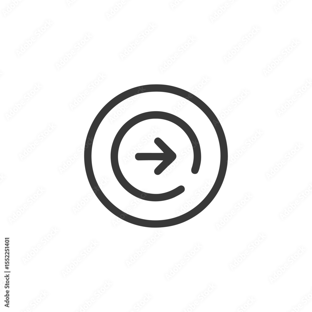 Fototapeta premium Circular Arrow Icon: Simple, Minimalist Design on White Background
