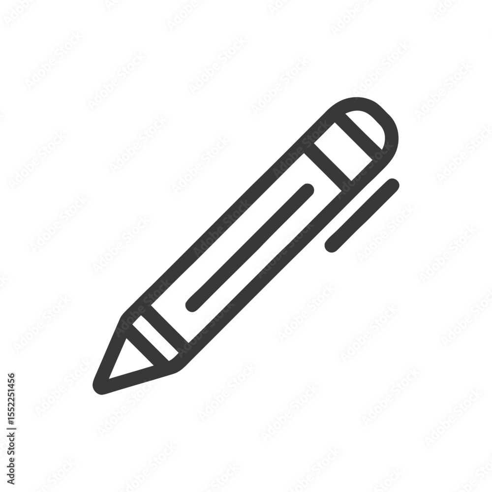 Minimalist Pen Icon: Bold Outline on White Background Minimalist Pen Icon: Bold Outline on White Background