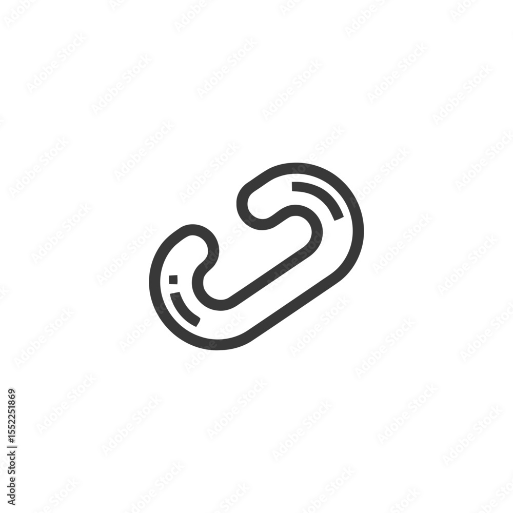 Fototapeta premium Minimalist French Curve Icon: Sleek Black Line Art on White Background