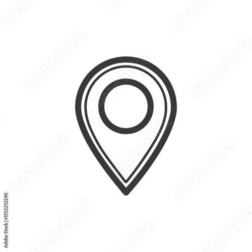 Free Download Minimalist Gray Location Pin Icon on White Background, Clean Design - GFXLoad