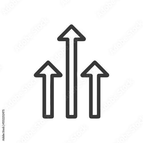Ascending Arrows: Growth and Progress Icon in Minimalist Style