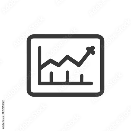 Ascending Graph Icon: Business Growth and Financial Success Symbol in Minimalist Style