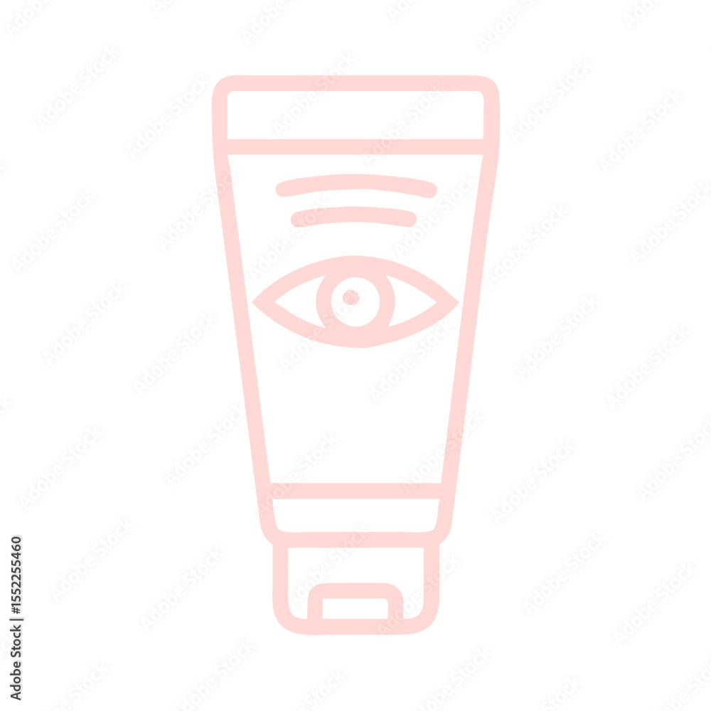 Luxurious eye cream tube outline icon for skincare – youthful glow, hydration, and revitalization Luxurious eye cream tube outline icon for skincare – youthful glow, hydration, and revitalization