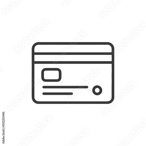 Minimalist Credit Card Icon: Clean Line Art for Financial Transactions