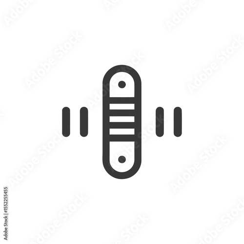 Minimalist Sound Wave Icon: Audio Signal Representation on White Background