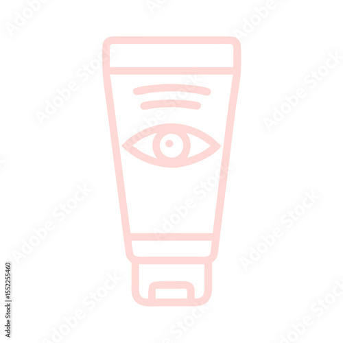 Luxurious eye cream tube outline icon for skincare – youthful glow, hydration, and revitalization