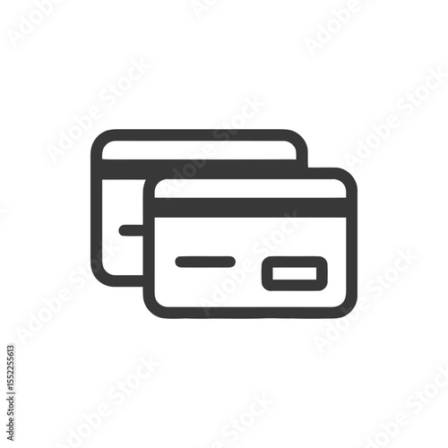 Minimalist Credit Card Icon: Financial Transactions and Payment Methods