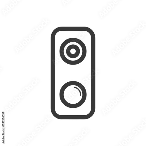 Modern Doorbell Icon with Camera and Button in Minimalist Style