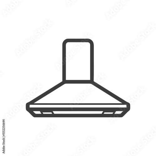 Minimalist Kitchen Hood Icon: Clean Line Art Design on White Background