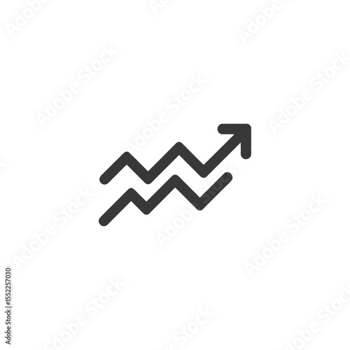 Zigzag Arrow Icon: Upward Trend, Growth, and Financial Success Symbol