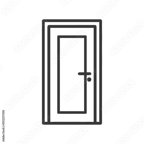 Minimalist Door Icon: Clean Line Art for Architectural Design Projects