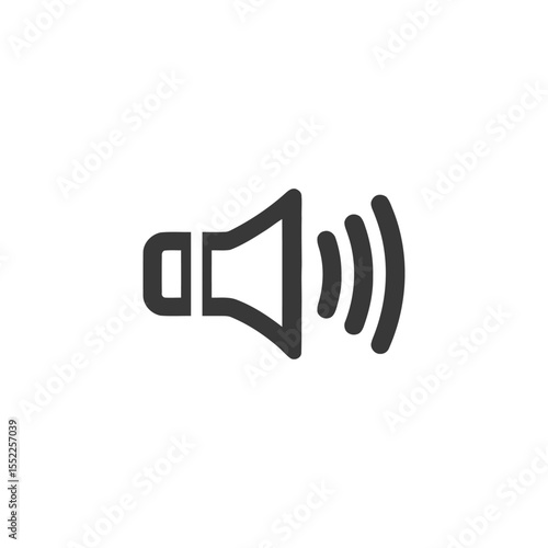 Sound Icon: Loudspeaker Emitting Sound Waves, Minimalist Design