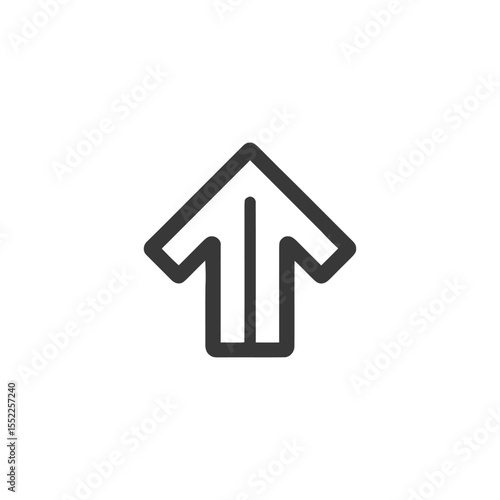 Bold Arrow Icon Pointing Upward with Unique Geometric Design