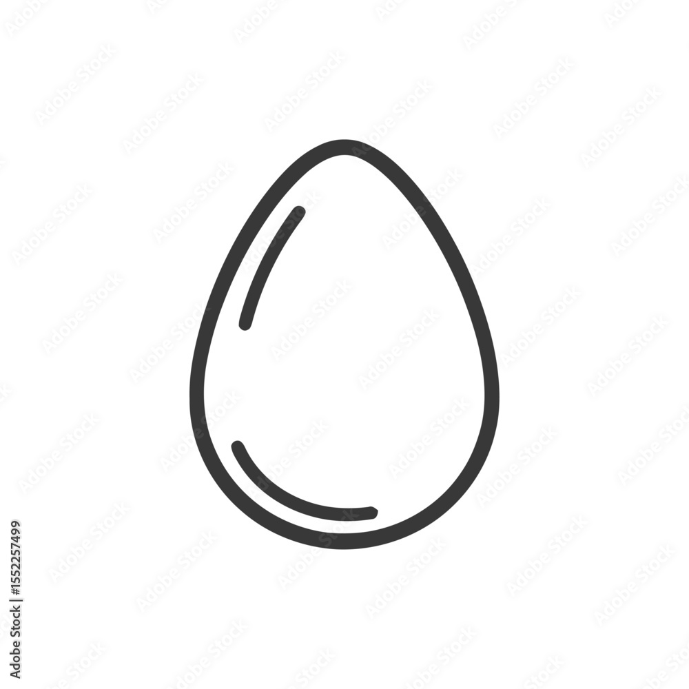 Minimalist Egg Outline: Simple Black Line Art on White Background Minimalist Egg Outline: Simple Black Line Art on White Background