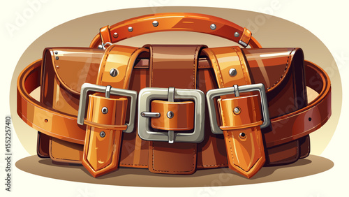 Cognac-hued leather gleams under soft light, finished with brushed nickel buckles. Set on a white background, it exudes warm professionalism and old-world charm in modern form.

