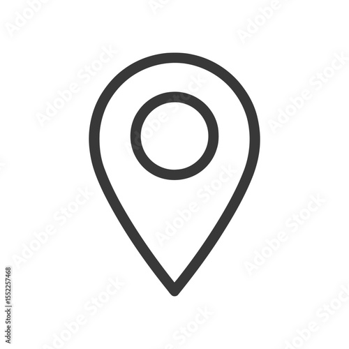 Simple Black Location Pin Icon on White Background