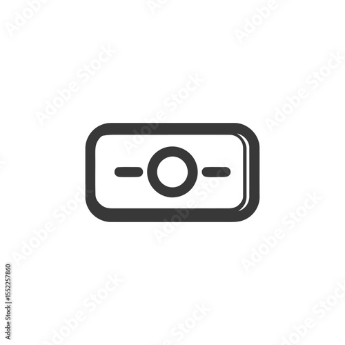 Simple Dark Gray Icon of a Money Bill on White Background