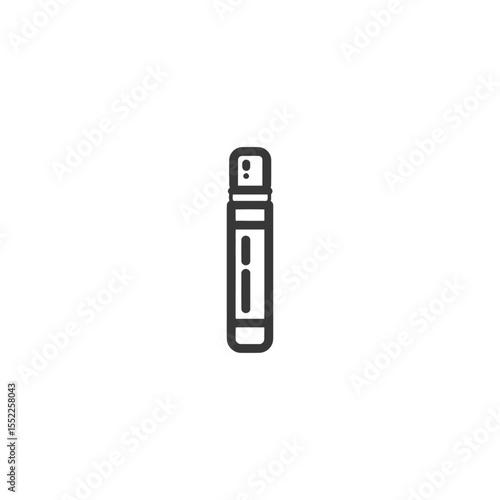 Minimalist Icon of a Vape Pen on White Background, Simple Design