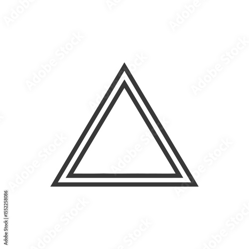 Double-Lined Triangle: Minimalist Geometric Design on White Background