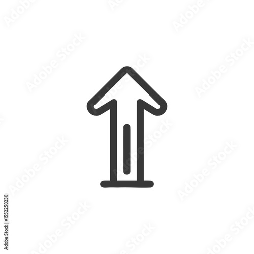 Bold Upward Arrow Icon with Rounded Edges on White Background