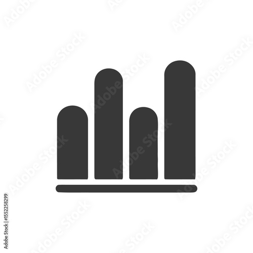 Simple Bar Graph Icon: Data Visualization, Business, Statistics, Progress, Growth.
