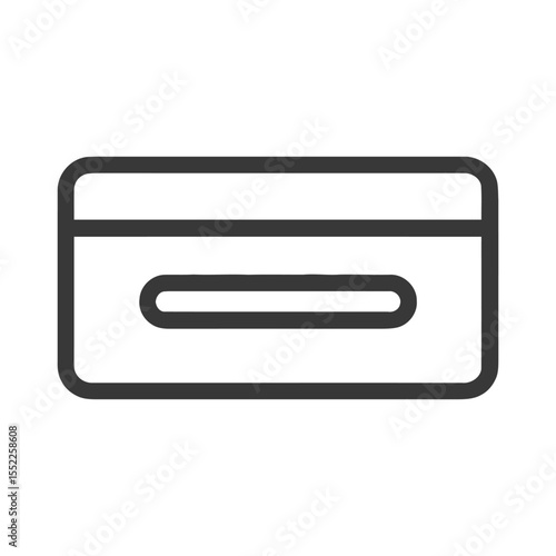 Minimalist Credit Card Icon: Sleek, Modern Design on White Background